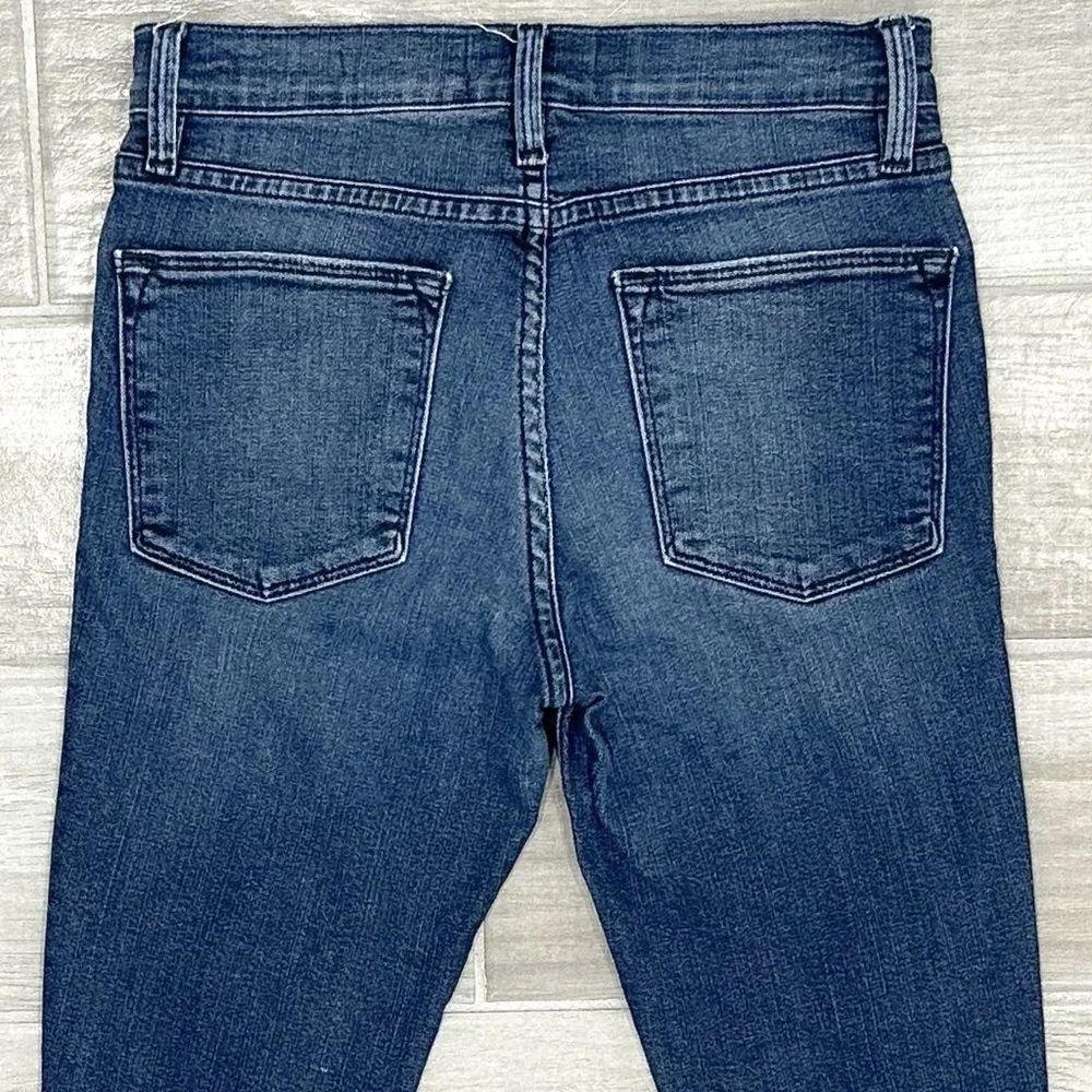 Frame Le High Rise Distressed Skinny Jeans in Endell Dark Wash Denim Size 26